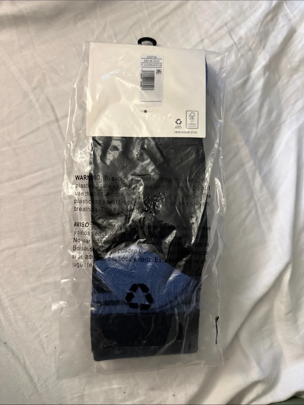 Bioworld Black Socks with Blue Stripes and Character Patch